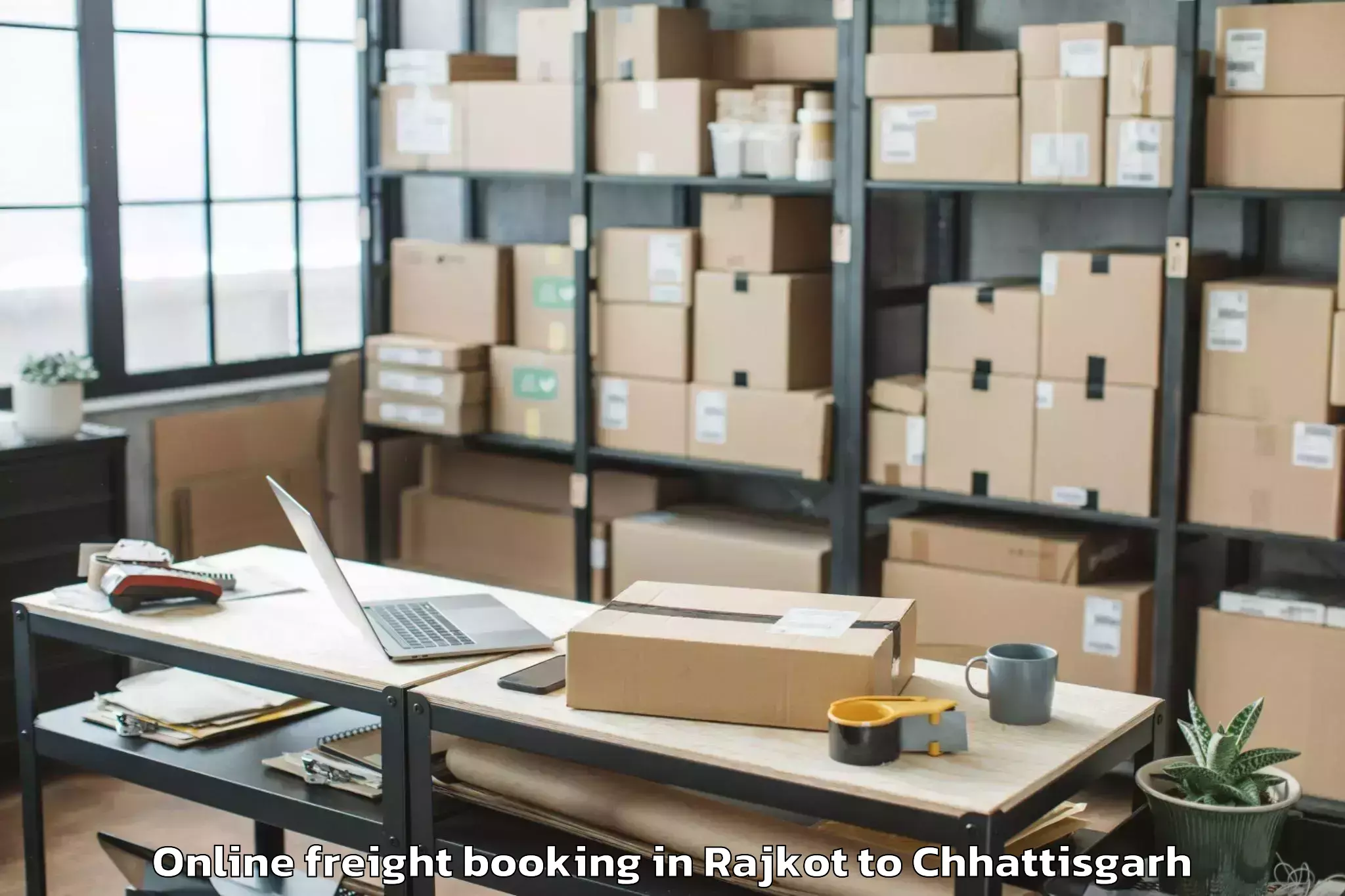 Hassle-Free Rajkot to Dhamtari Online Freight Booking